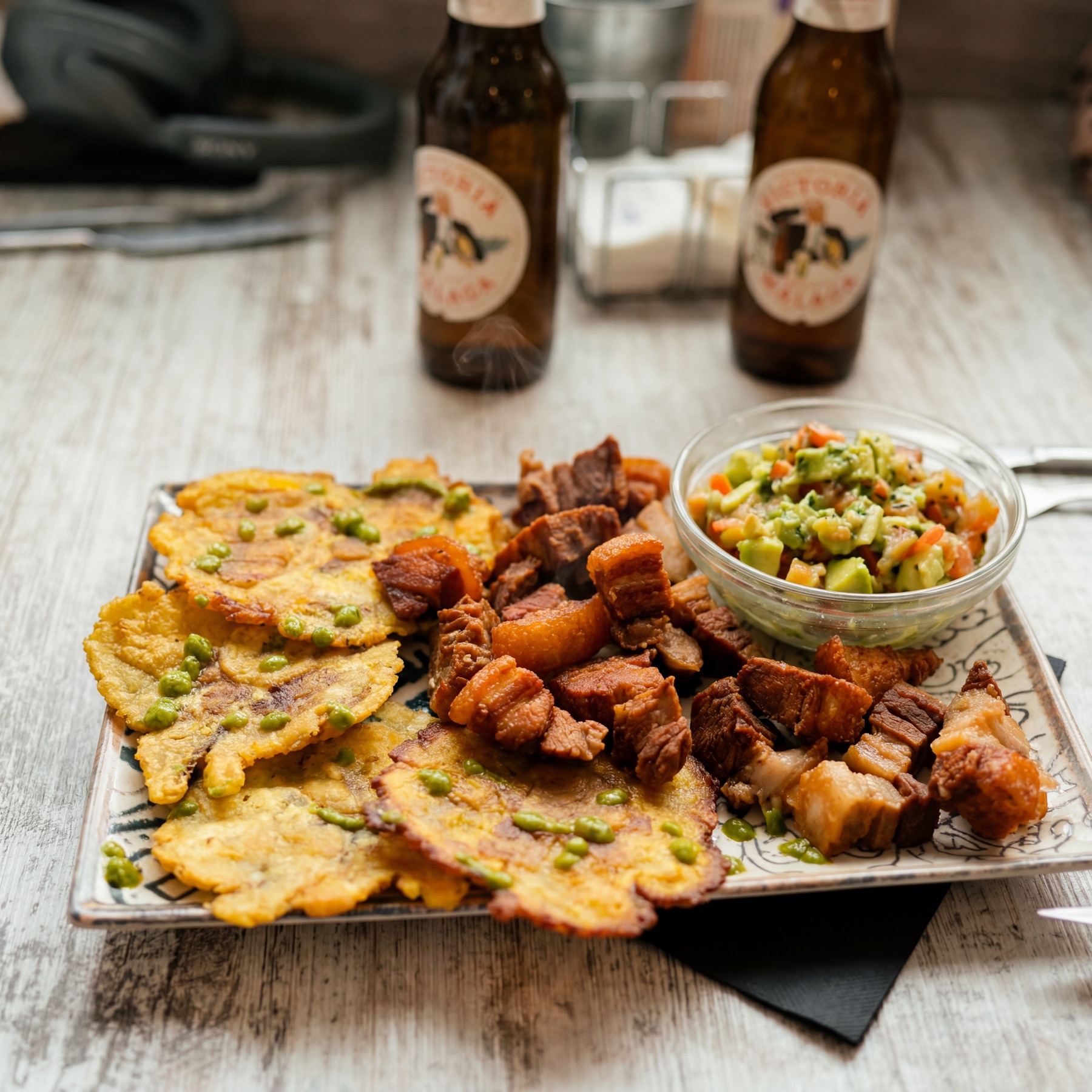 Tostones playeros con cerveza
